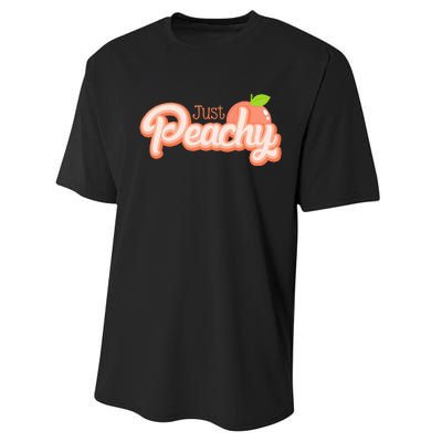 Just Freaking Peachy Feeling Happy Happiness Positivity Performance Sprint T-Shirt