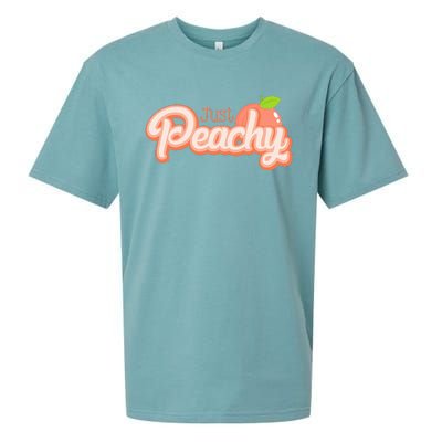 Just Freaking Peachy Feeling Happy Happiness Positivity Sueded Cloud Jersey T-Shirt