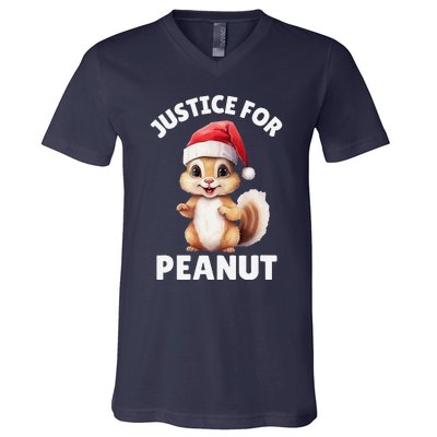 Justice For Peanut The Squirrel Justice For Fred The Raccoon V-Neck T-Shirt