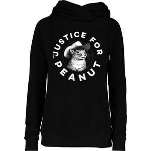 Justice For Peanut The Squirrel Peanut Squirrel Womens Funnel Neck Pullover Hood