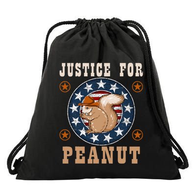 Justice For Peanut The Squirrel Maga President Trump Us 47 Drawstring Bag