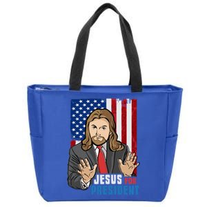 Jesus For President American Flag Design For A Bible Student Meaningful Gift Zip Tote Bag