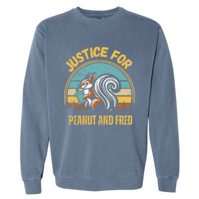 Justice For Peanut And Fred Peanut Squirrel Fred Raccoon Garment-Dyed Sweatshirt