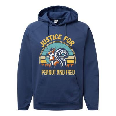 Justice For Peanut And Fred Peanut Squirrel Fred Raccoon Performance Fleece Hoodie