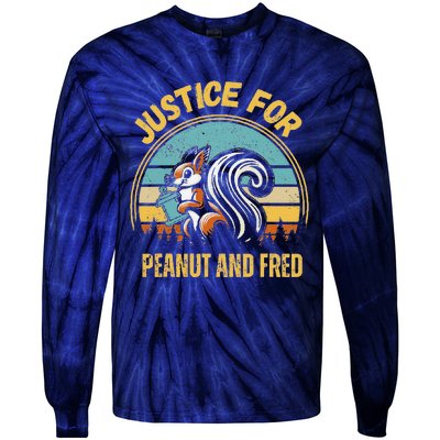 Justice For Peanut And Fred Peanut Squirrel Fred Raccoon Tie-Dye Long Sleeve Shirt