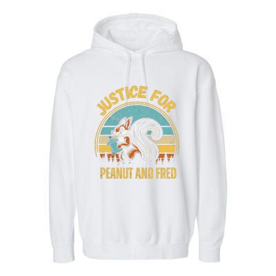 Justice For Peanut And Fred Peanut Squirrel Fred Raccoon Garment-Dyed Fleece Hoodie