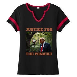 Justice For Peanut The Squirrel Maga Trump 2024 Vote Trump Ladies Halftime Notch Neck Tee