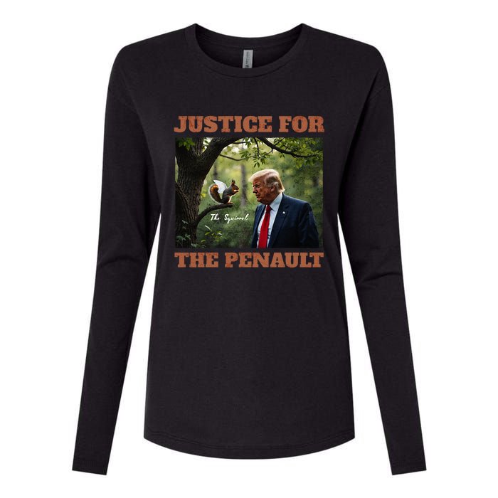 Justice For Peanut The Squirrel Maga Trump 2024 Vote Trump Womens Cotton Relaxed Long Sleeve T-Shirt