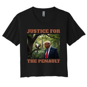 Justice For Peanut The Squirrel Maga Trump 2024 Vote Trump Women's Crop Top Tee