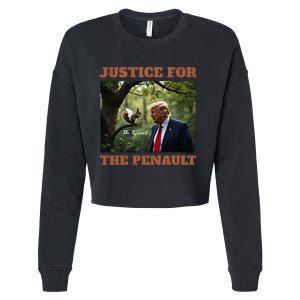 Justice For Peanut The Squirrel Maga Trump 2024 Vote Trump Cropped Pullover Crew