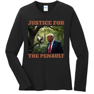 Justice For Peanut The Squirrel Maga Trump 2024 Vote Trump Ladies Long Sleeve Shirt