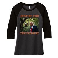 Justice For Peanut The Squirrel Maga Trump 2024 Vote Trump Women's Tri-Blend 3/4-Sleeve Raglan Shirt