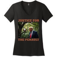 Justice For Peanut The Squirrel Maga Trump 2024 Vote Trump Women's V-Neck T-Shirt