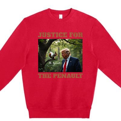 Justice For Peanut The Squirrel Maga Trump 2024 Vote Trump Premium Crewneck Sweatshirt