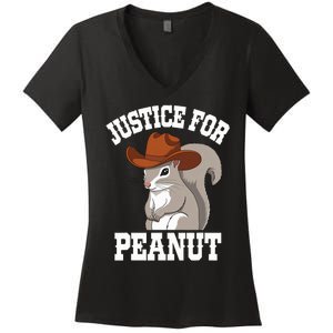 Justice For Peanut The Squirrel 2024 Women's V-Neck T-Shirt