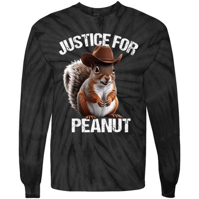 Justice For Peanut The Squirrel Peanut Squirrel Trending Design Tie-Dye Long Sleeve Shirt