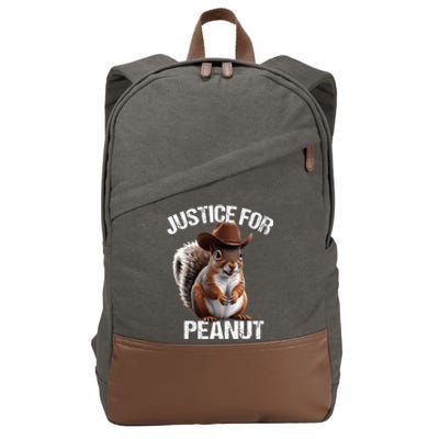 Justice For Peanut The Squirrel Peanut Squirrel Trending Design Cotton Canvas Backpack