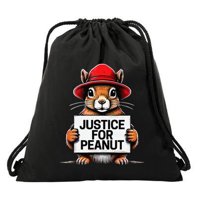 Justice For Peanut The Squirrel Wanted Drawstring Bag