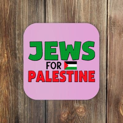 Jews For Palestine Peace Love Free Palestine Flag Coaster