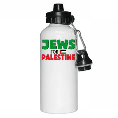 Jews For Palestine Peace Love Free Palestine Flag Aluminum Water Bottle