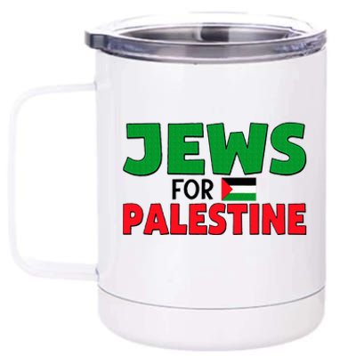 Jews For Palestine Peace Love Free Palestine Flag 12 oz Stainless Steel Tumbler Cup