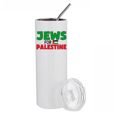 Jews For Palestine Peace Love Free Palestine Flag Stainless Steel Tumbler