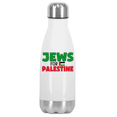 Jews For Palestine Peace Love Free Palestine Flag Stainless Steel Insulated Water Bottle