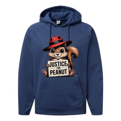 Justice For Peanut Animal Lovers Cartoon Graphic Performance Fleece Hoodie