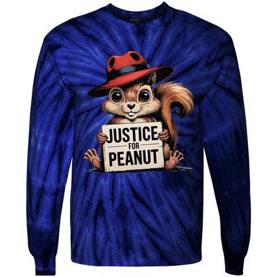 Justice For Peanut Animal Lovers Cartoon Graphic Tie-Dye Long Sleeve Shirt