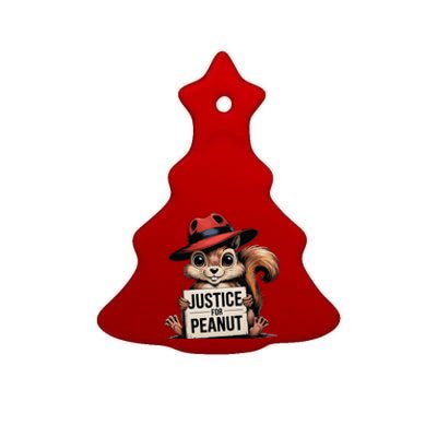 Justice For Peanut Animal Lovers Cartoon Graphic Ceramic Tree Ornament