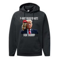 Justice For P Nut The Squirrel Justice For Peanut Trump Vote Performance Fleece Hoodie