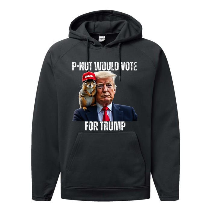 Justice For P Nut The Squirrel Justice For Peanut Trump Vote Performance Fleece Hoodie