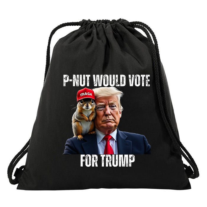Justice For P Nut The Squirrel Justice For Peanut Trump Vote Drawstring Bag
