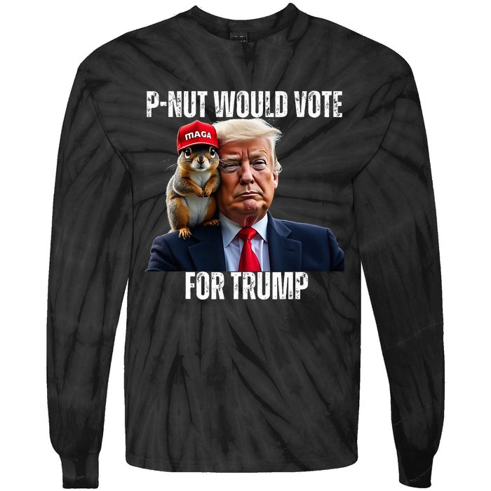 Justice For P Nut The Squirrel Justice For Peanut Trump Vote Tie-Dye Long Sleeve Shirt