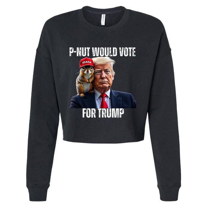 Justice For P Nut The Squirrel Justice For Peanut Trump Vote Cropped Pullover Crew