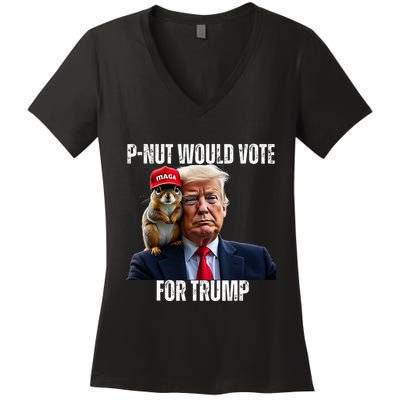 Justice For P Nut The Squirrel Justice For Peanut Trump Vote Women's V-Neck T-Shirt