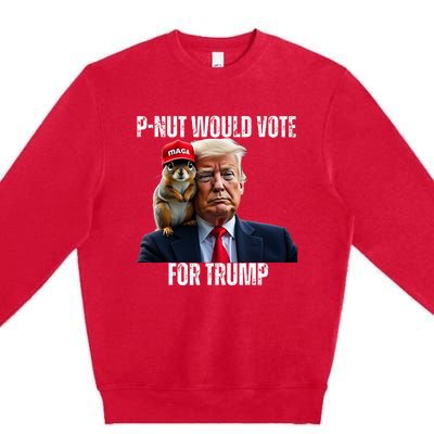 Justice For P Nut The Squirrel Justice For Peanut Trump Vote Premium Crewneck Sweatshirt