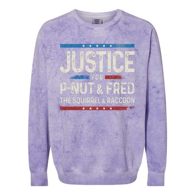 Justice For Pnut And Fred The Squirrel Peanut Justice Colorblast Crewneck Sweatshirt