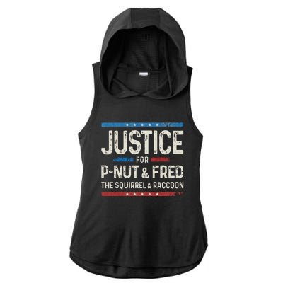 Justice For Pnut And Fred The Squirrel Peanut Justice Ladies PosiCharge Tri-Blend Wicking Draft Hoodie Tank