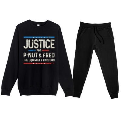 Justice For Pnut And Fred The Squirrel Peanut Justice Premium Crewneck Sweatsuit Set