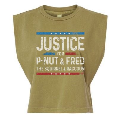 Justice For Pnut And Fred The Squirrel Peanut Justice Garment-Dyed Women's Muscle Tee