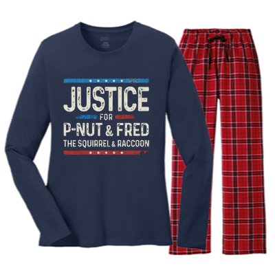 Justice For Pnut And Fred The Squirrel Peanut Justice Women's Long Sleeve Flannel Pajama Set 