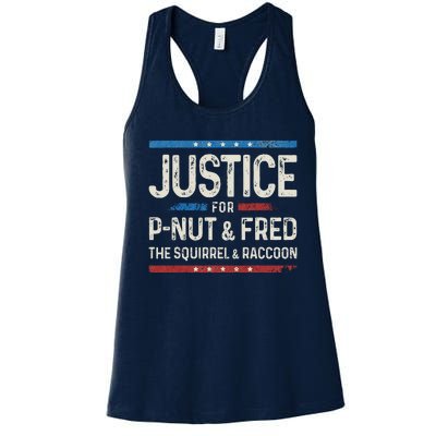 Justice For Pnut And Fred The Squirrel Peanut Justice Women's Racerback Tank