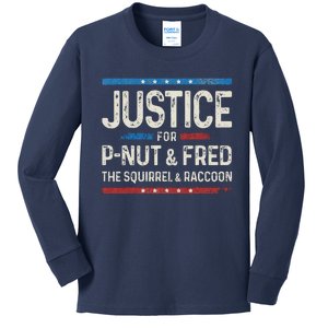 Justice For Pnut And Fred The Squirrel Peanut Justice Kids Long Sleeve Shirt