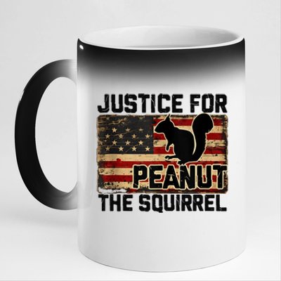 Justice For Peanut The Squirrel Vintage Usa Flag 11oz Black Color Changing Mug