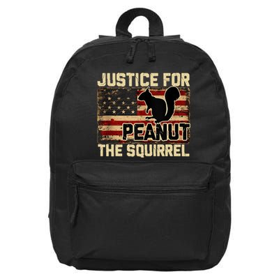 Justice For Peanut The Squirrel Vintage Usa Flag 16 in Basic Backpack