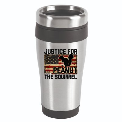 Justice For Peanut The Squirrel Vintage Usa Flag 16oz Travel Tumbler