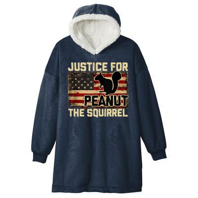 Justice For Peanut The Squirrel Vintage Usa Flag Hooded Wearable Blanket