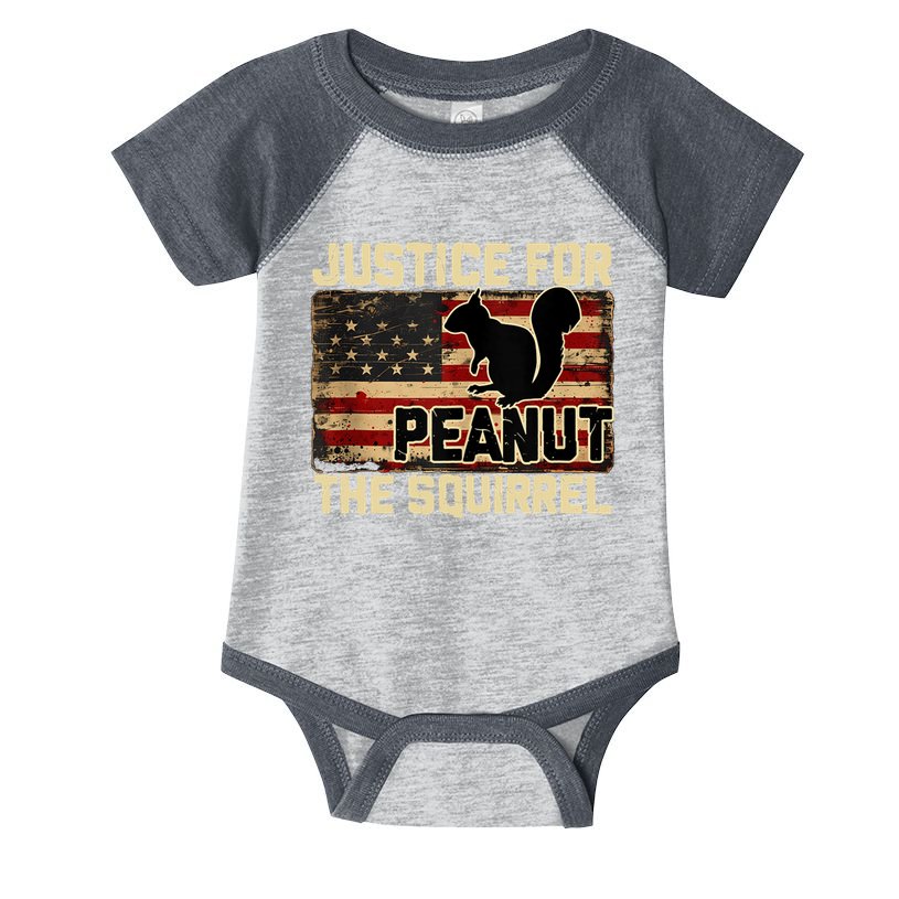 Justice For Peanut The Squirrel Vintage Usa Flag Infant Baby Jersey Bodysuit