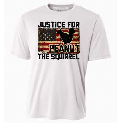 Justice For Peanut The Squirrel Vintage Usa Flag Cooling Performance Crew T-Shirt